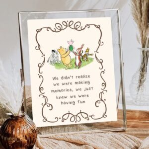 Unbala Classic Winnie Wall Decor Pooh Bear Quotes Prints Pattern A, 5x7 Inch Adorable For Baby Shower Decorations Nursery Art Birthday Centerpiece