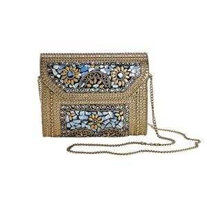 floriana mother of pearl crossbody bag – stone mosaic evening purse