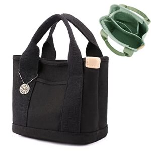 2023 new multi-pocket tote bag with zipper, japanese handmade large capacity handbag, women’s canvas crossbody bag top handle satchel purses for school college everyday use