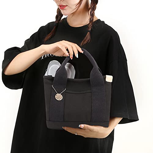 2023 New Multi-Pocket Tote Bag with Zipper, japanese handmade Large Capacity Handbag, Women's Canvas Crossbody Bag Top Handle Satchel Purses for School College Everyday Use