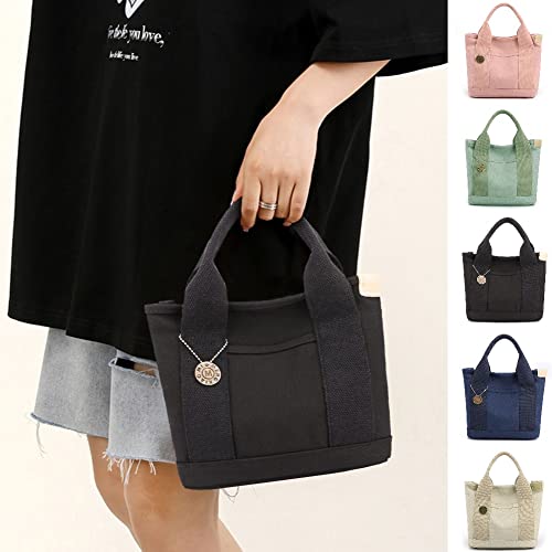 2023 New Multi-Pocket Tote Bag with Zipper, japanese handmade Large Capacity Handbag, Women's Canvas Crossbody Bag Top Handle Satchel Purses for School College Everyday Use