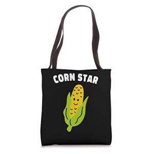 corn star funny pun corn on the cob funny corn tote bag