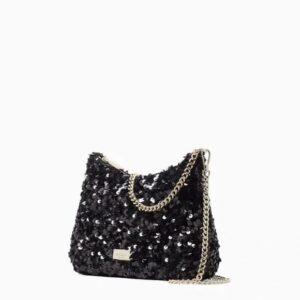 Kate Spade New York Kiki Sequin Convertible Crossbody (Black)