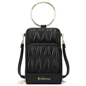 siihenrry quilted crossbody bags for women large leather cellphone purse handbag bag for travel shopping