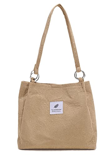 Corduroy Totes Bag Women's Shoulder Handbags Hobo Crossbody Purse Shopping Bag