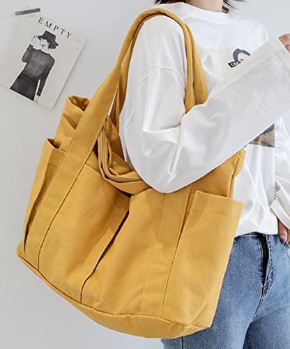 Women Canvas Tote Bag Hobo Casual Shoulder Purse Large Capacity Messenger Handbags