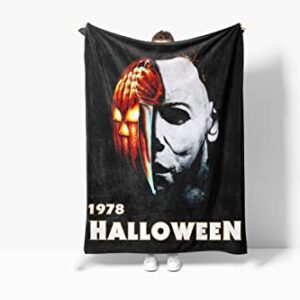 Halloween Horror Movie Blanket Michael Myers Blanket Flannel Blanket Micro Fleece Blanket for Bed Couch Living Room (Style-2, 50"x60")