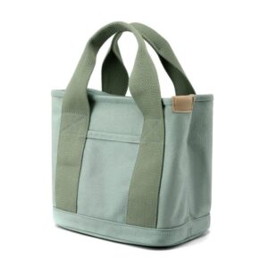 canvas bag – large capacity multi-pocket handbag – women fashion tote bags with zipper shoulder strap – for daily travel (green)