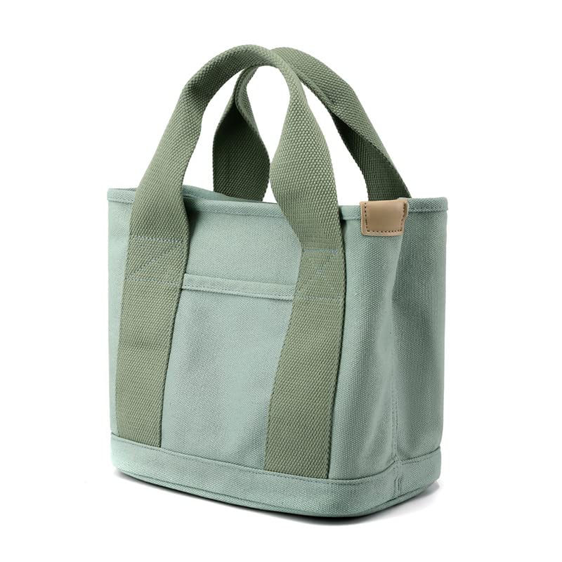 Canvas Bag - Large Capacity Multi-Pocket Handbag - Women Fashion Tote Bags With Zipper Shoulder Strap - for Daily Travel (Green)