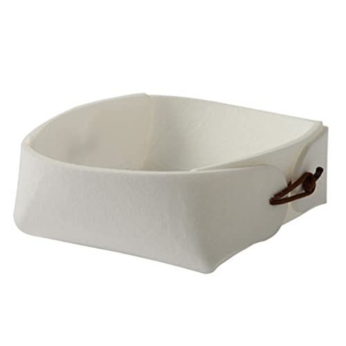 SamFansar Storage Case Useful Flexible Desk Nordic Felt Storage Basket White