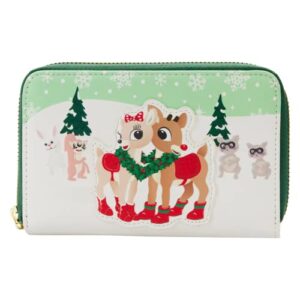 loungefly rudolph the red nosed reindeer merry couple zip around wallet