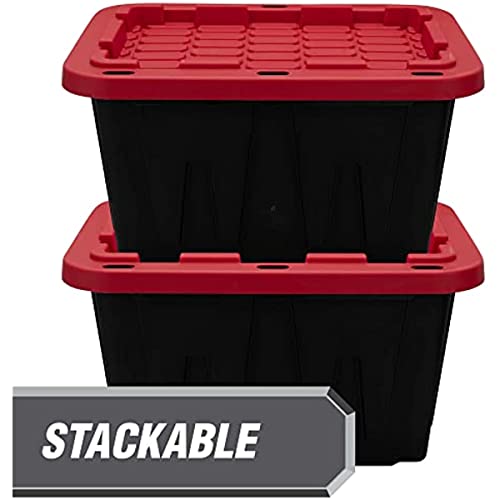 4 Pack 12 Gallon Plastic Storage Bin Tote Organizing Container With Durable Lid and Secure Latching Buckles,Plastic Storage Bin