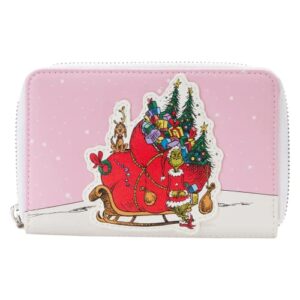 loungefly dr seuss how the grinch stole christmas sleigh zip around wallet