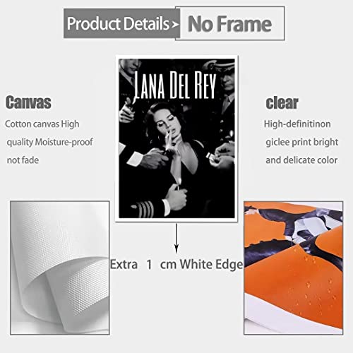 MLY Lana Del Rey Canvas poster music posters for room aesthetic 12x18 Inch Unframed Wall Art Deco Gift For Friends For Fans