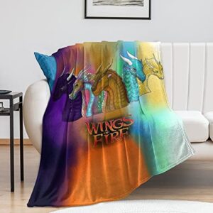 blankets fire_dragon_wings throw blanket for couch bed sofa, ultra-soft blankets warm bedding blanket 40″x50″