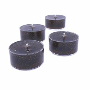 4 pack unscented black color mineral oil based up to 8 hours each tea lights candles for weddings special events the gel candle company™