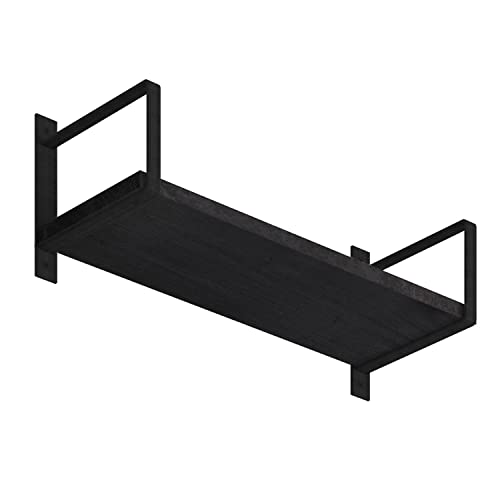 Wallniture Toledo Floating Shelves for Living Room Wall Shelves Dinning Room, Office & Kitchen Organization Bedrom Wall Decor Black Bookshelf Set of 3