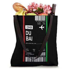 Board Ticket Boarding Pass Dubai Airport Flight Passenger Tote Bag