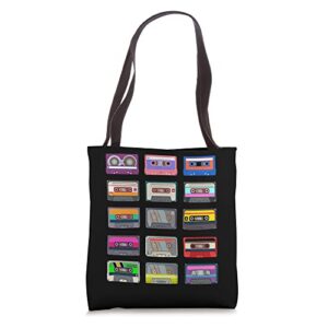 80s music discs funny 80s music outfit 70s music tote bag