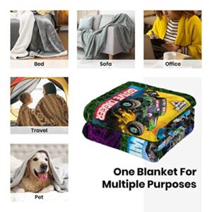 Drince LWBMEF Truck Blanket Cartoon Throw Blankets 50x40 Inch Anti-Pilling Flannel Soft Cozy Fleece for Sofa Bed Decor Boys Adults Birthday Gifts, Full