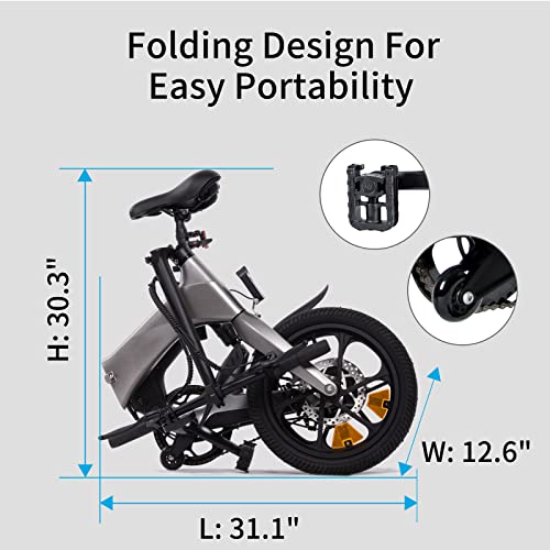 ONEBOT Electric Bike S7 Aviation Ultra-Light Magnesium Folding Electric Bicycle with Pedals 16" Wheels Ebike with Rear Shock Absorber