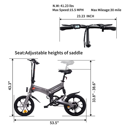 ONEBOT Electric Bike S7 Aviation Ultra-Light Magnesium Folding Electric Bicycle with Pedals 16" Wheels Ebike with Rear Shock Absorber