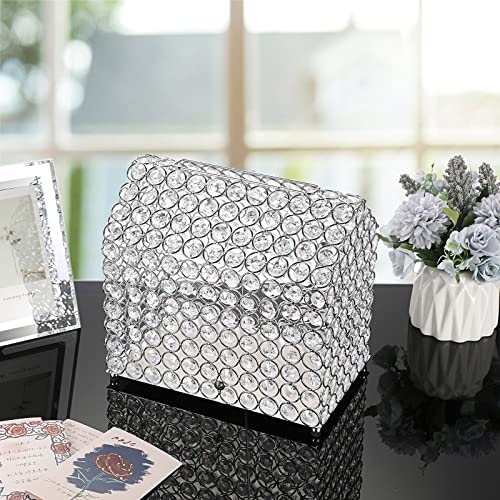 ELLDOO Crystal Wedding Card Box, House Shape Money Card Box Silver Gift for Wedding Receptions, Centerpiece Decor, Anniversary, Keepsake, Gift Display Box