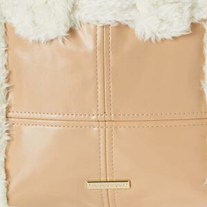 Madden Girl Faux Fur Tote-Tan & White, Tan