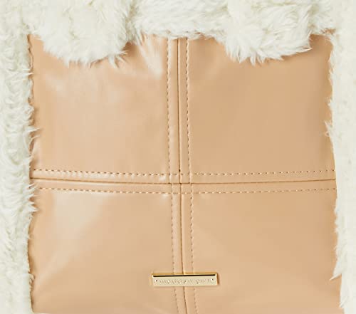 Madden Girl Faux Fur Tote-Tan & White, Tan