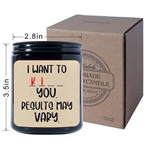 Arhalulu Scented Jar Candles, Funny Gift Candle for Women - I Want to Kick or Kiss You Candle - Hilarious Gag Candle Gifts for Women, Men, Couples, Lover, Bestie, Best Friends, Valentines Day Gift