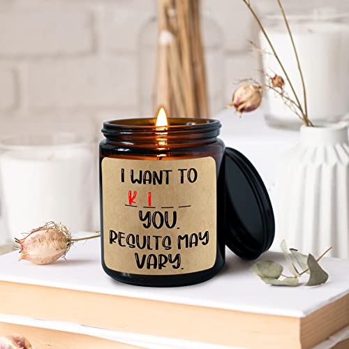 Arhalulu Scented Jar Candles, Funny Gift Candle for Women - I Want to Kick or Kiss You Candle - Hilarious Gag Candle Gifts for Women, Men, Couples, Lover, Bestie, Best Friends, Valentines Day Gift