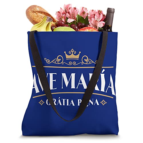 Ave Maria Gratia Plena Latin Mass Hail Mary Catholic Rosary Tote Bag