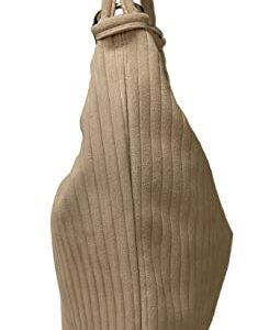 Pierre Cardin Beige Leather Large Hobo Relaxed Suede Shoulder Bag for womens