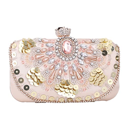 SEIJY Sequined Women Evening Bags Beaded Small Day Clutch Embroidery Hollow Vintage Wedding Party Handbags Purse