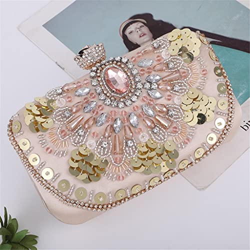 SEIJY Sequined Women Evening Bags Beaded Small Day Clutch Embroidery Hollow Vintage Wedding Party Handbags Purse