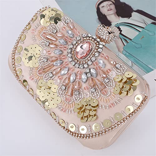 SEIJY Sequined Women Evening Bags Beaded Small Day Clutch Embroidery Hollow Vintage Wedding Party Handbags Purse