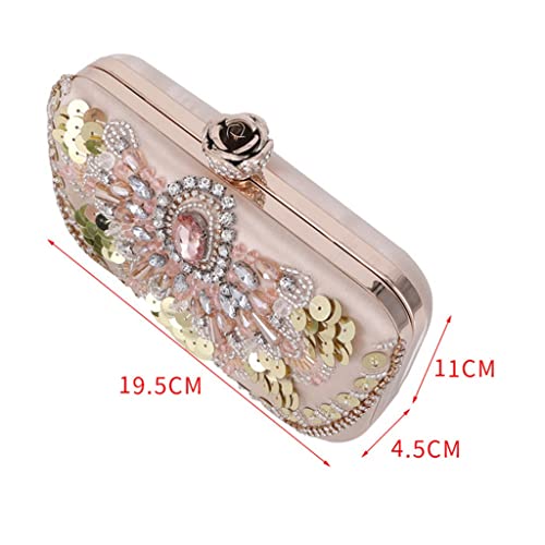 SEIJY Sequined Women Evening Bags Beaded Small Day Clutch Embroidery Hollow Vintage Wedding Party Handbags Purse