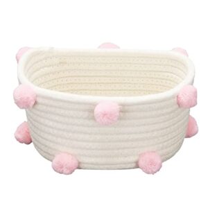 putyeosu cotton woven basket cute pompom decor sundries finishing box nordic cosmetic toys organizer s