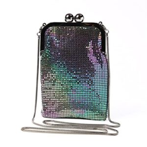 seijy small day clutch with sequined candy color soft phone pocket money bags with chain shoulder evening bags (color : d, size : 1)