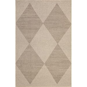 nuLOOM Simple Diamond Easy-Jute Machine Washable Area Rug, 5' x 8', Natural