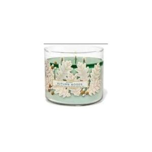 bath and body works autumn woods 3 wick candle 14.5 oz / 411 g