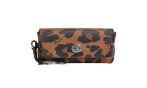 sunglass case with leopard print and signature canvas interior