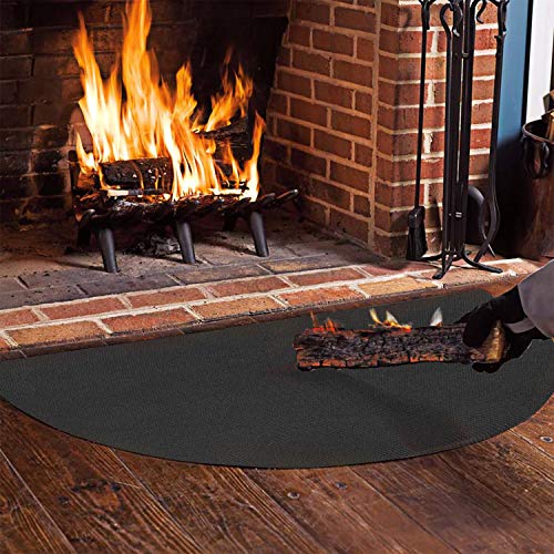 hi!SCI Fireproof Fireplace Mat Hearth Area Rug Fire Retardant Fiberglass Mat Protects Floors from Sparks Embers(24x40inch)