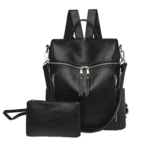 cqcyd leather backpack purse shoulder bag for women leather medium size tassel backpack fashion handbags and travel bags