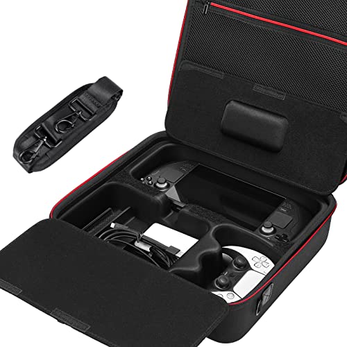 Migitec Hard Shell Carrying Case Compatible with Steam Deck, All-in-One Travel Bag Holds Steam Deck Console, Standard Game Controller, Docking Station, Power Adapter and Other Accessories