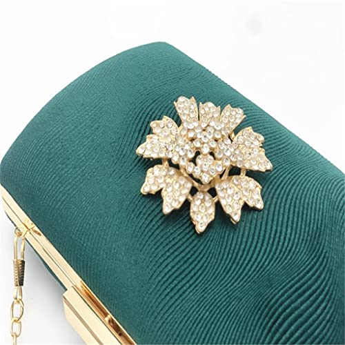 SEIJY Women's Evening Clutch White Clutch Bag Sun Flower Crystal Round Handbags Wedding Purse Party Shoulder Bag (Color : Black, Size : 1)