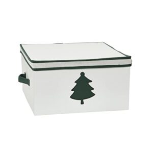 household essentials holiday storage box, large, green tree, natural & green
