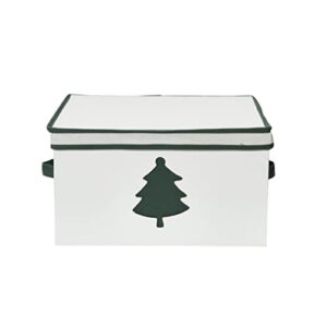 Household Essentials Holiday Storage Box, Large, Green Tree, Natural & Green