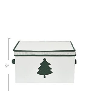 Household Essentials Holiday Storage Box, Large, Green Tree, Natural & Green