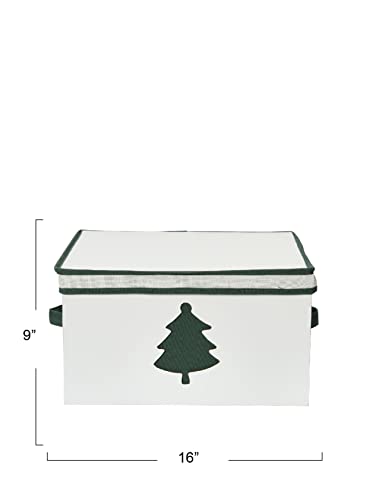 Household Essentials Holiday Storage Box, Large, Green Tree, Natural & Green